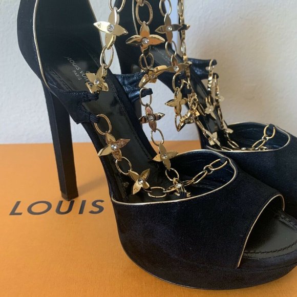 AUTHENTIC LOUIS VUITTON STARDUST LEATHER SANDALS - Picture 10 of 10